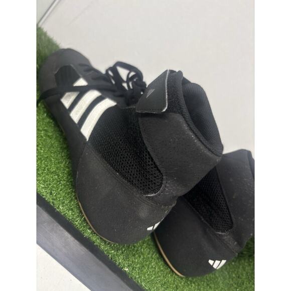 Adidas HVC 2 Wrestling Shoes Black Leather Mid Top AQ3325 Mens US Size 10 - Picture 5 of 9